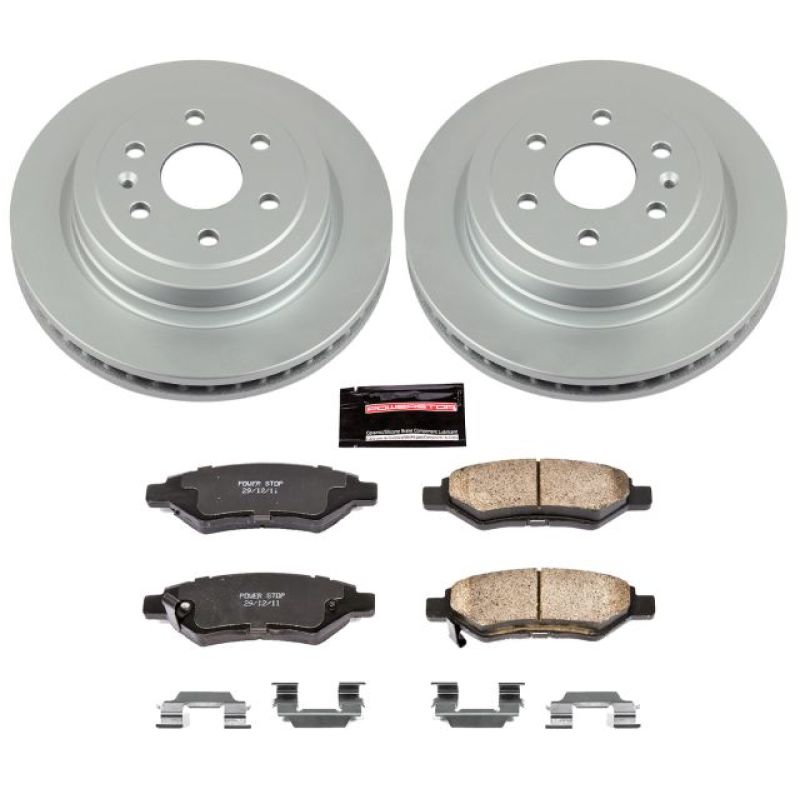 Cadillac SRX Brake Kit - Rear - PowerStop - Geomet Coated Rotors + Z17 Low-Dust Ceramic Pads - `10-`16
