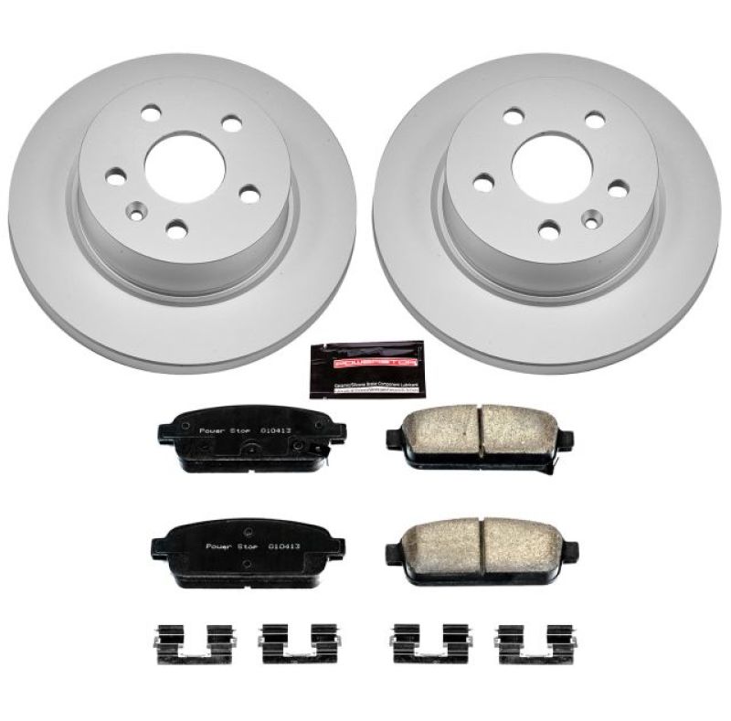 Buick Encore Brake Kit - Rear - PowerStop - Genuine Geomet Coated Rotors + Z17 Low-Dust Ceramic Pads - `13-`18