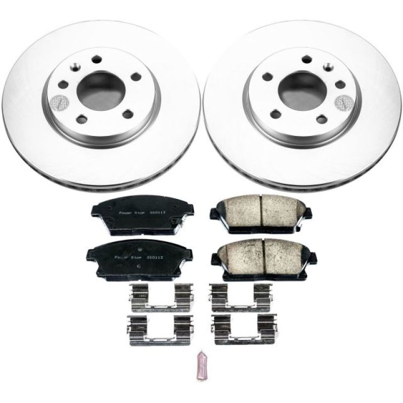 Buick Verano Brake Kit - Front - PowerStop - Z17 Evolution Geomet Coated Rotors + Z17 Low-Dust Ceramic Pads - `12-`17