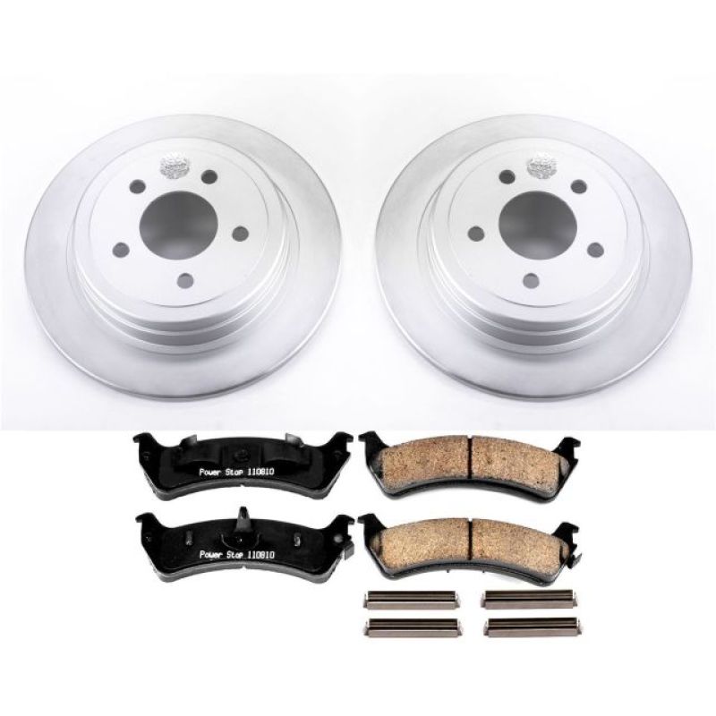 Ford Explorer Sport Brake Kit - Rear - PowerStop - Genuine Geomet Coated Rotors + Z17 Low-Dust Ceramic Pads - 2003