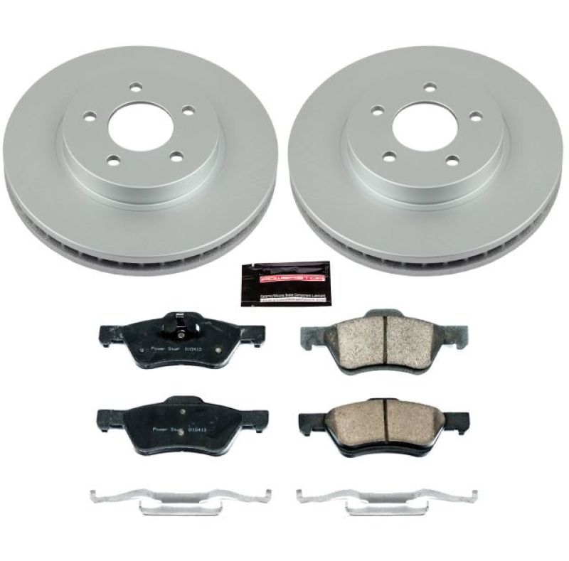 Ford Escape Brake Kit - Front - PowerStop - Z17 Evolution Geomet Coated Rotors + Z17 Low-Dust Ceramic Pads - `10-`12