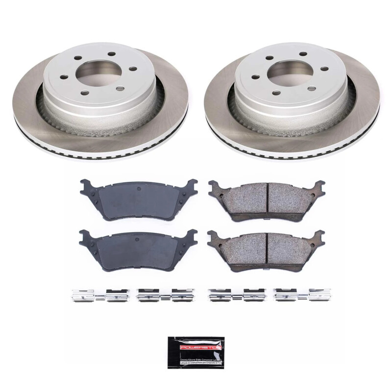 Ford Explorer Sport Brake Kit - Front + Rear - PowerStop - Genuine Geomet Coated Rotors + Low-Dust Ceramic Pads - `01-`02