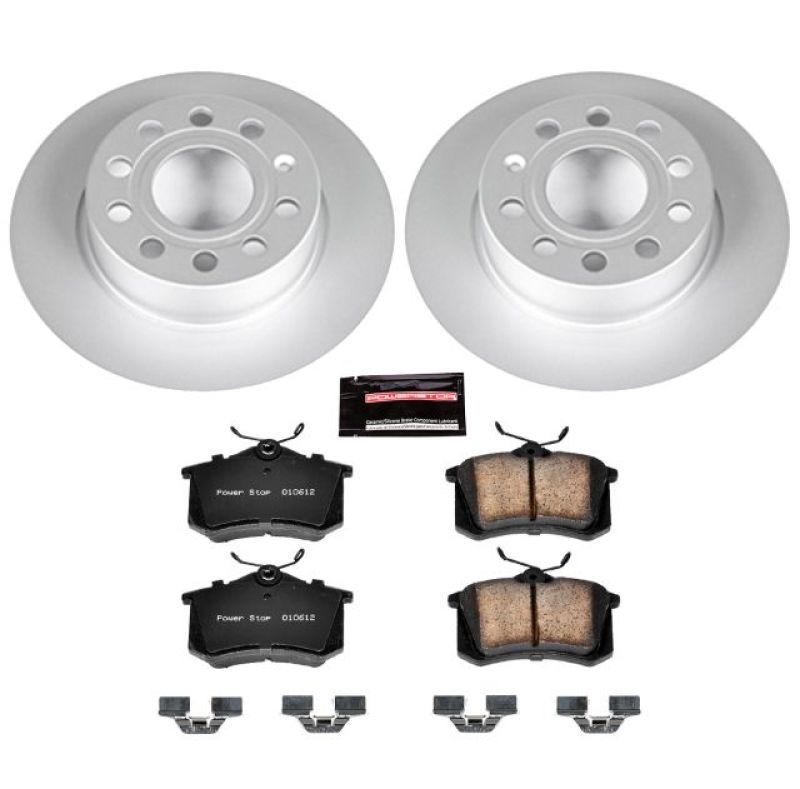 Audi A3 Brake Kit - Rear - PowerStop - Z23 Evolution Sport Geomet Coated Rotors + Carbon-Fiber Ceramic Pads - `10-`13 Audi A3 Brake Kit - Rear - PowerStop - Z23 Evolution Sport Geomet Coated Rotors + Carbon-Fiber Ceramic Pads - `10-`13