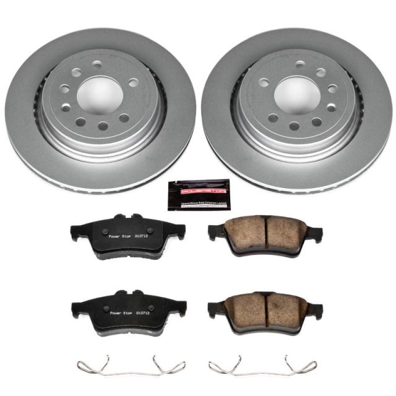 Saab 9-3 Brake Kit - Rear - PowerStop - Geomet Coated Rotors + Z23 Carbon-Fiber Ceramic Pads - `08-`11