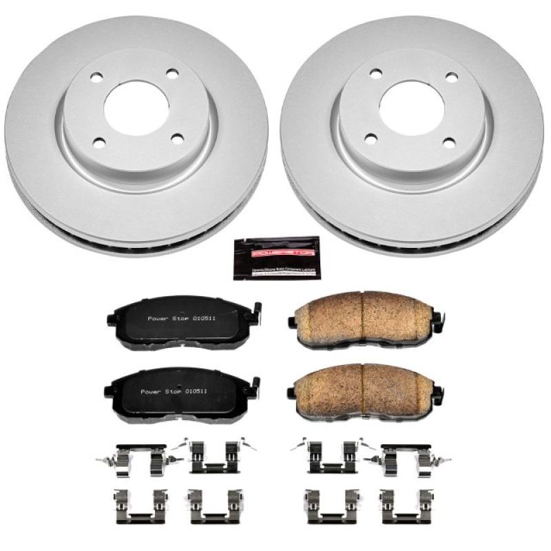 Nissan Cube Brake Kit - Front - PowerStop - Z17 Evolution Geomet Coated Rotors + Low-Dust Ceramic Pads - `09-`14
