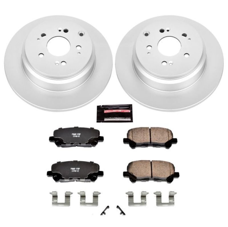 Honda Pilot Brake Kit - Rear - PowerStop - Z17 Evolution Geomet Coated Rotors + Low-Dust Ceramic Pads - `12-`15