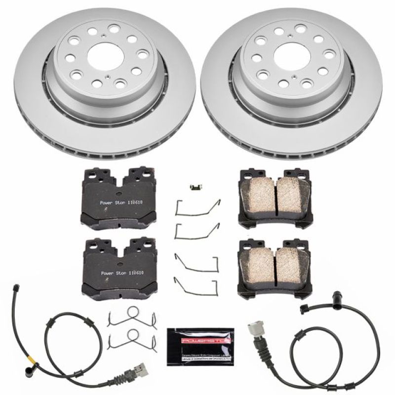 Lexus LS460 Brake Kit - Rear - PowerStop - Z17 Evolution Geomet Coated Rotors + Z17 Low-Dust Ceramic Pads - `10-`17