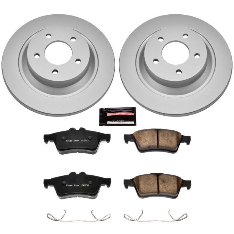 Mazda 5 Brake Kit - Rear - PowerStop - Z17 Evolution Geomet Coated Rotors + Low-Dust Ceramic Pads - `08-`10
