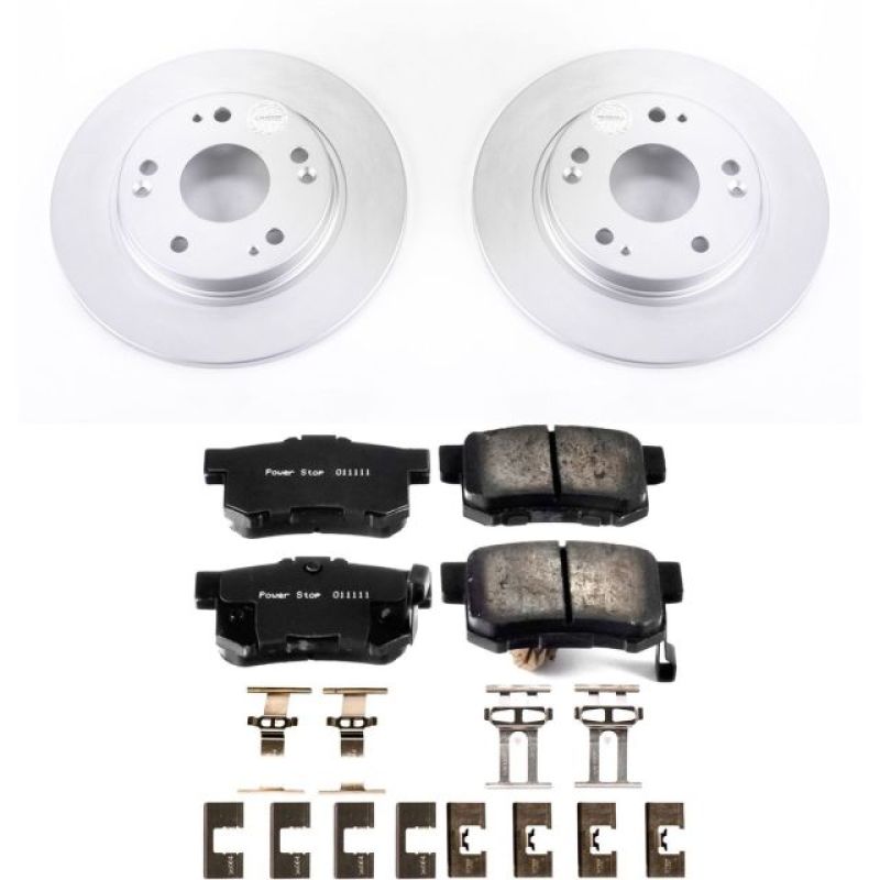 Honda CR-Z Brake Kit - Rear - PowerStop - Geomet Coated Rotors + Low-Dust Ceramic Pads - `11-`15