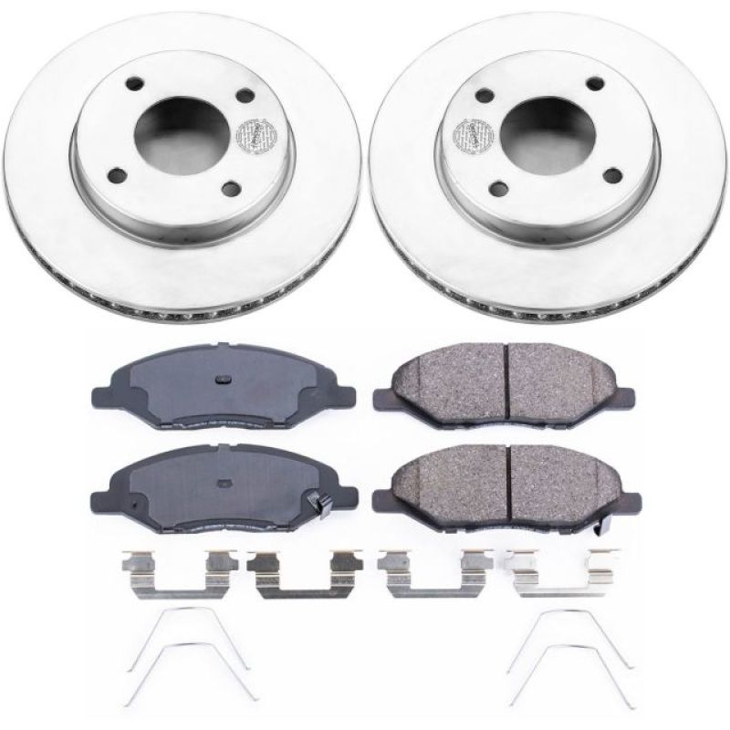 Nissan Versa Brake Kit - Front - PowerStop - Z17 Evolution Geomet Coated Rotors + Low-Dust Ceramic Pads - `09-`11