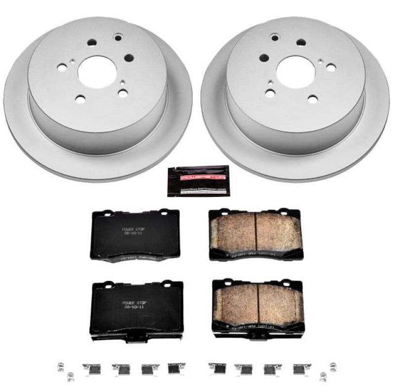Lexus RX350 Brake Kit - Rear - PowerStop - Geomet Coated Rotors + Z17 Low-Dust Ceramic Pads - `10-`15