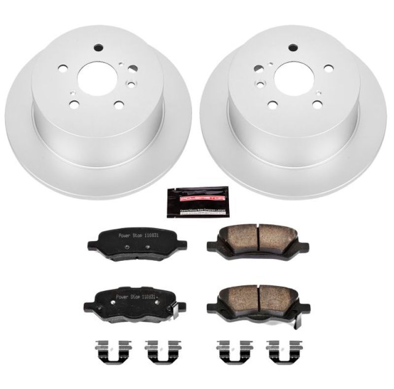 Toyota Venza Brake Kit - Rear - PowerStop - Z17 Evolution Geomet Coated Rotors + Low-Dust Ceramic Pads - `09-`16