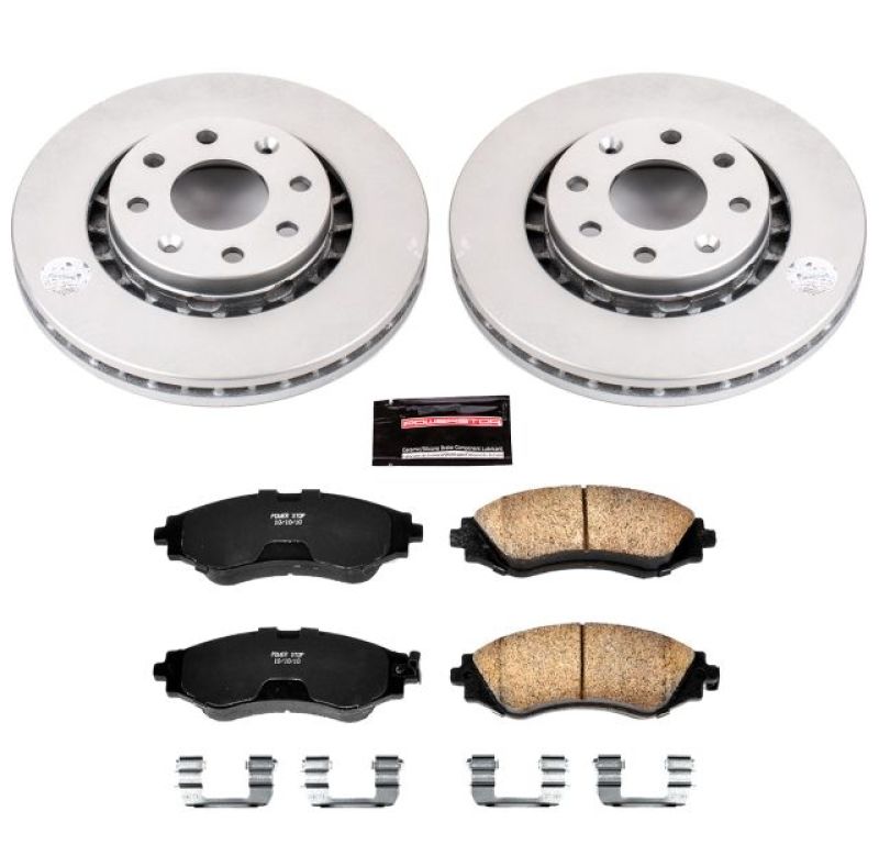 Chevrolet Aveo Brake Kit - Front - PowerStop - Z17 Evolution Geomet Coated Rotors + Low-Dust Ceramic Pads - `04-`11