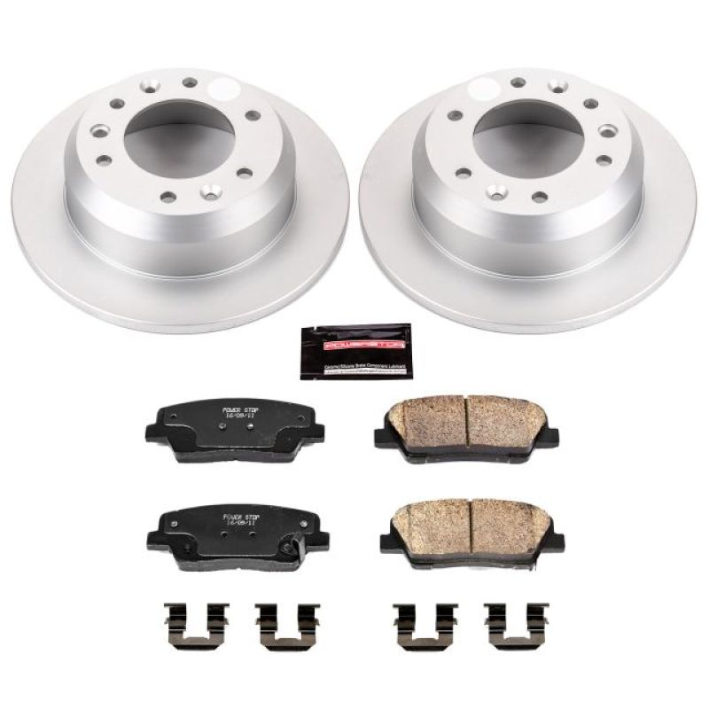 Hyundai Entourage Brake Kit - Rear - PowerStop - Genuine Geomet Coated Rotors + Z17 Low-Dust Ceramic Pads - `07-`08