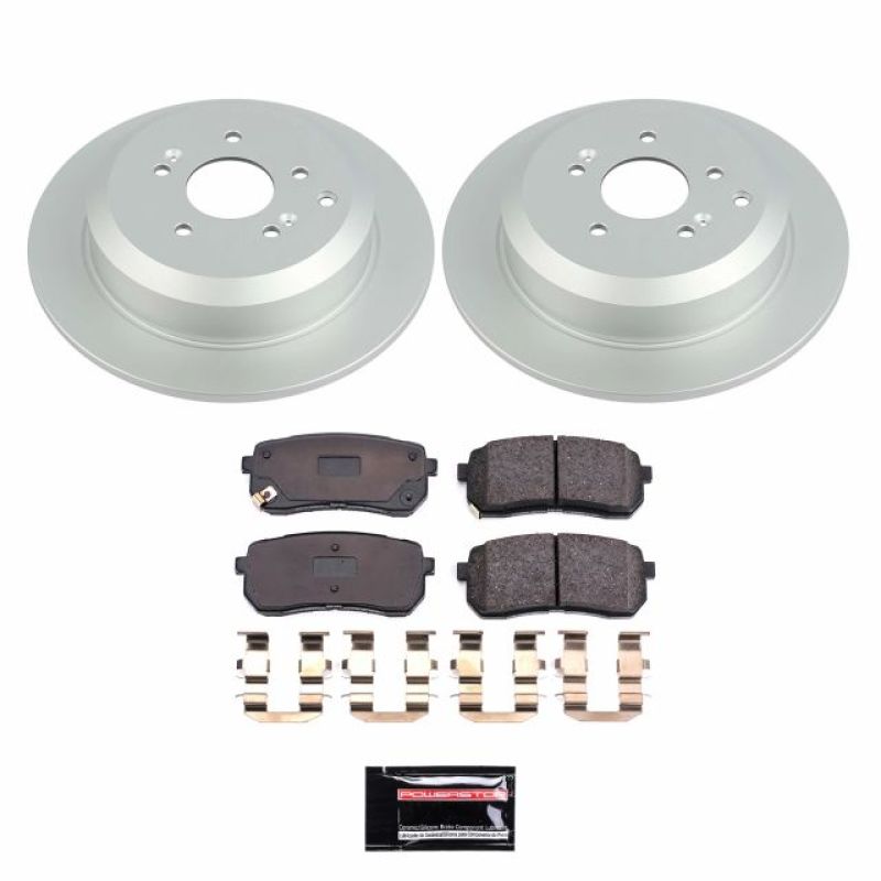 Hyundai Veracruz Brake Kit - Rear - PowerStop - Geomet Coated Rotors + Z17 Low-Dust Ceramic Pads - `07-`12