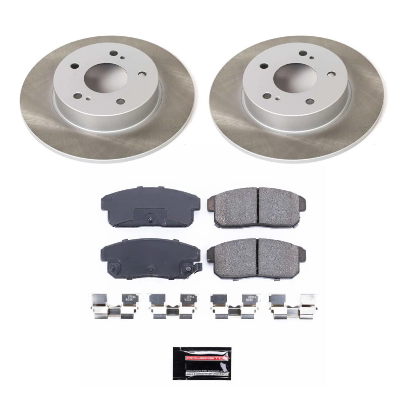 Dodge Durango Brake Kit - Front + Rear - PowerStop - Genuine Geomet Coated Rotors + Low-Dust Ceramic Pads - `11-`19