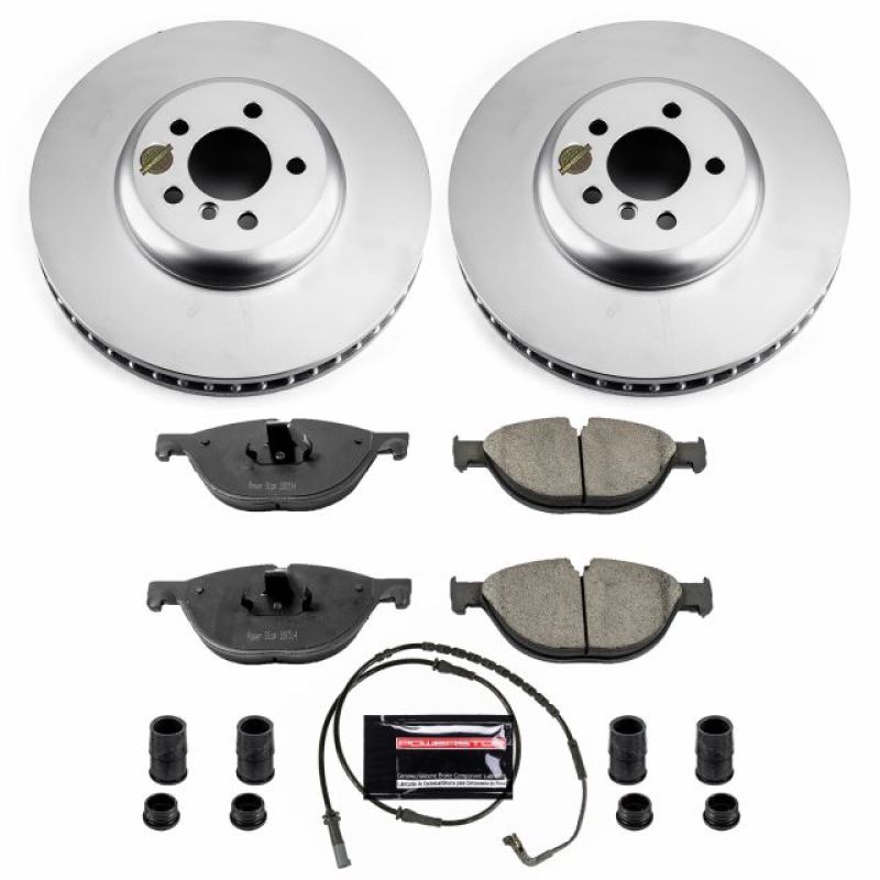 BMW 7 Series Brake Kit - Front - PowerStop - Genuine Geomet Coated Rotors + Carbon-Fiber Ceramic Pads - `09-`10 BMW 7 Series Brake Kit - Front - PowerStop - Genuine Geomet Coated Rotors + Carbon-Fiber Ceramic Pads - `09-`10