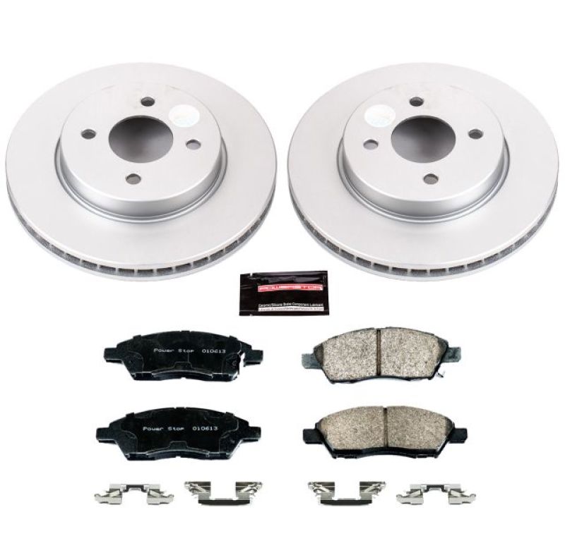Nissan Versa Brake Kit - Front - PowerStop - Z17 Evolution Geomet Coated Rotors + Ceramic Pads - `12-`18