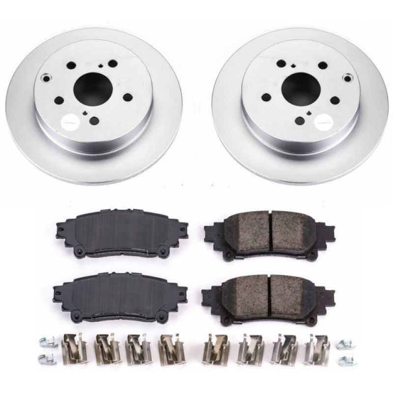 Toyota Mirai Brake Kit - Rear - PowerStop - Z17 Evolution Geomet Coated Rotors + Low-Dust Ceramic Pads - `16-`18