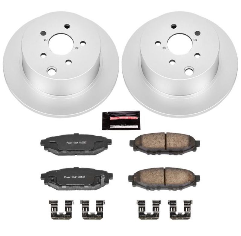 Subaru XV Crosstrek Brake Kit - Rear - PowerStop - Geomet Coated Rotors + Z17 Ceramic Pads + Stainless Steel Hardware - `16-`21 Subaru XV Crosstrek Brake Kit - Rear - PowerStop - Geomet Coated Rotors + Z17 Ceramic Pads + Stainless Steel Hardware - `16-`21