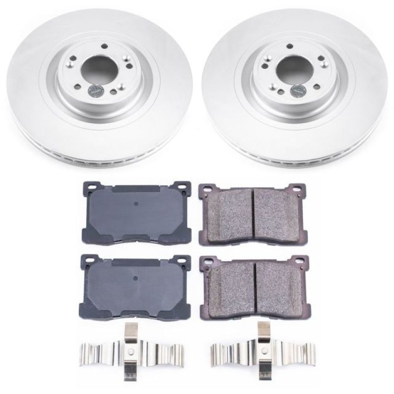 Hyundai Equus Brake Kit - Front - PowerStop - Geomet Coated Rotors + Z17 Evolution Ceramic Pads - `12-`16