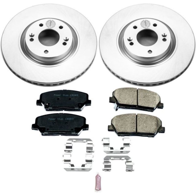 Kia Optima Brake Kit - Front - PowerStop - Z17 Evolution Geomet Coated Rotors + Low-Dust Ceramic Pads - `11-`15