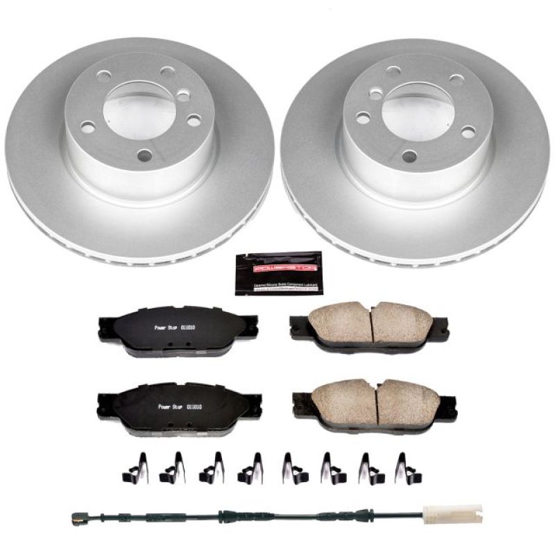 BMW 1 Series Brake Kit - Front - PowerStop - Geomet Coated Rotors + Z23 Carbon-Fiber Ceramic Pads - `10-`13 BMW 1 Series Brake Kit - Front - PowerStop - Geomet Coated Rotors + Z23 Carbon-Fiber Ceramic Pads - `10-`13