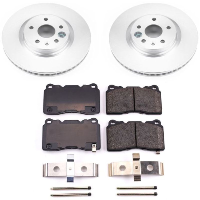 Buick Regal Brake Kit - Front - PowerStop - Z17 Evolution Geomet Coated Rotors + Low-Dust Ceramic Pads - `14-`17