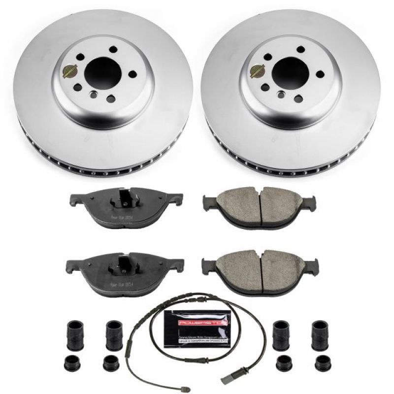 BMW 7 Series Brake Kit - Front - PowerStop - Geomet Coated Rotors + Z23 Carbon-Fiber Ceramic Pads - `10-`15 BMW 7 Series Brake Kit - Front - PowerStop - Geomet Coated Rotors + Z23 Carbon-Fiber Ceramic Pads - `10-`15