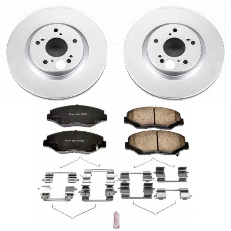 Honda CR-V Brake Kit - Front - PowerStop - Z17 Evolution Geomet Coated Rotors + Low-Dust Ceramic Pads - `12-`16