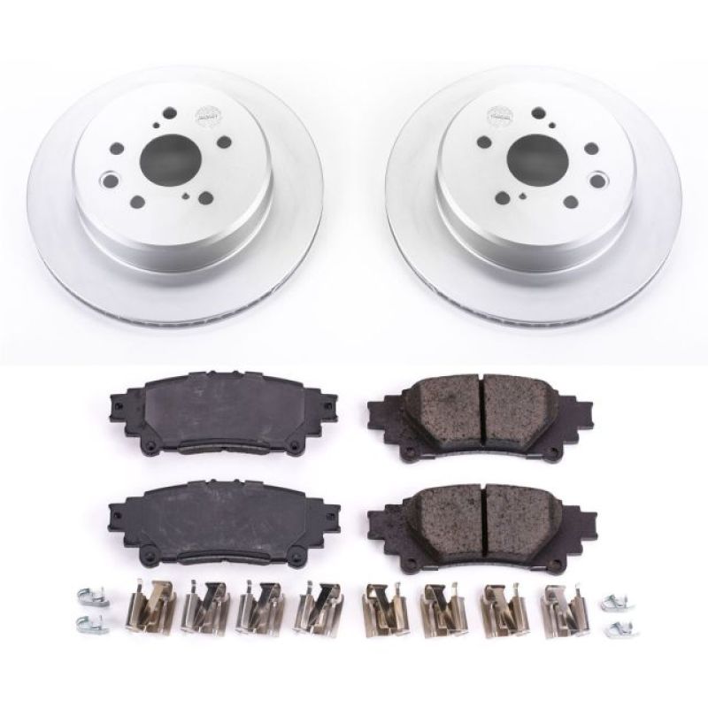 Lexus GS350 Brake Kit - Rear - PowerStop - Geomet Coated Rotors + Z17 Low-Dust Ceramic Pads - `13-`19