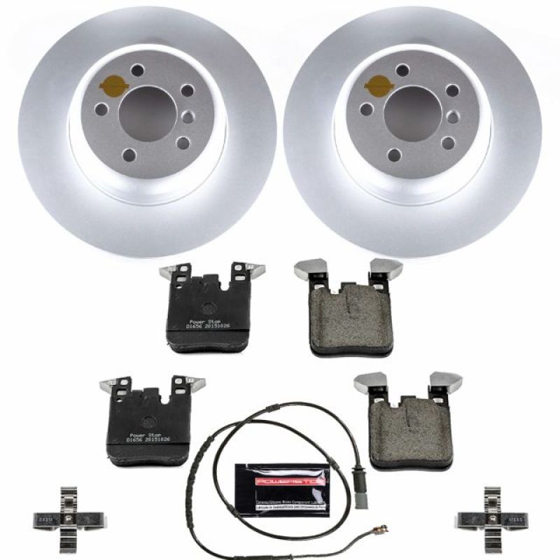 BMW 435i Brake Kit - Rear - PowerStop - Geomet Coated Rotors + Carbon-Fiber Ceramic Pads - `14-`16