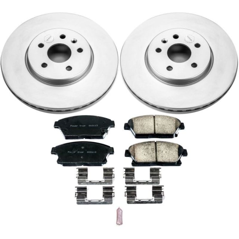 Buick Encore Brake Kit - Front - PowerStop - Geomet Coated Rotors + Z17 Low-Dust Ceramic Pads - `13-`18