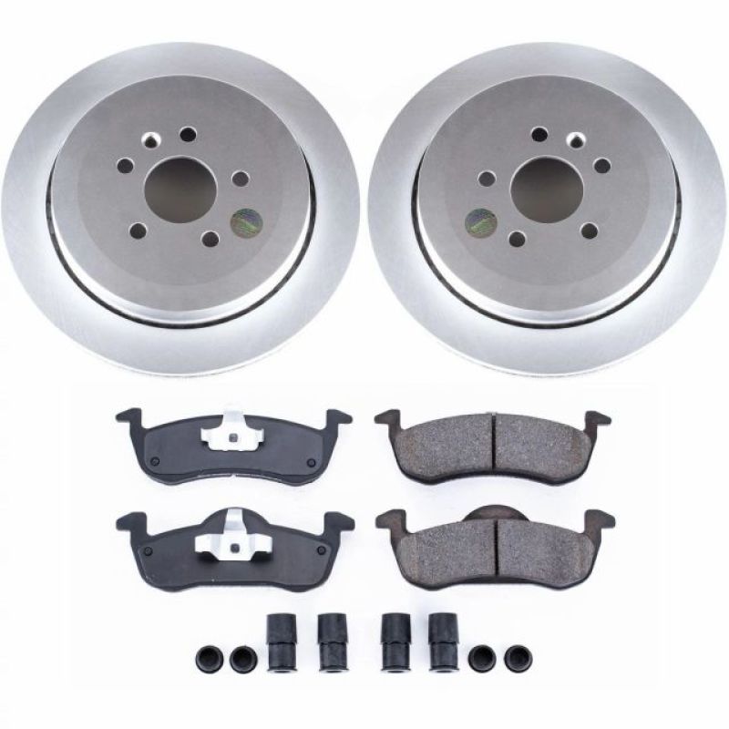 Lincoln MKT Brake Kit - Rear - PowerStop - Z17 Evolution Geomet Coated Rotors + Low-Dust Ceramic Pads - `13-`18
