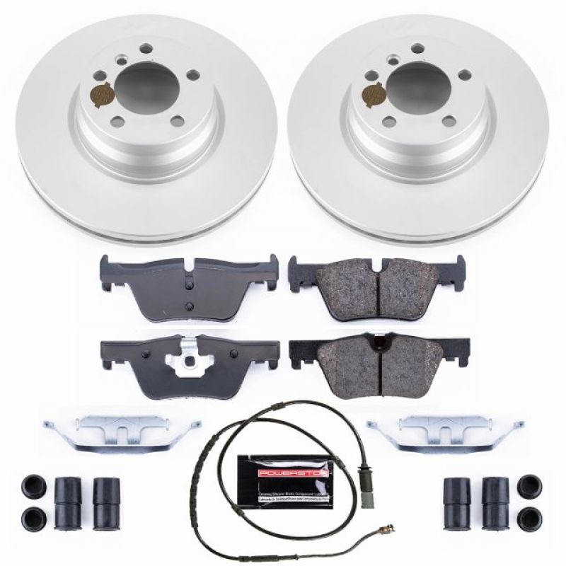 BMW 3 Series Brake Kit - Rear - PowerStop - Genuine Geomet Coated Rotor + Carbon-Fiber Ceramic Pads - `13-`18
