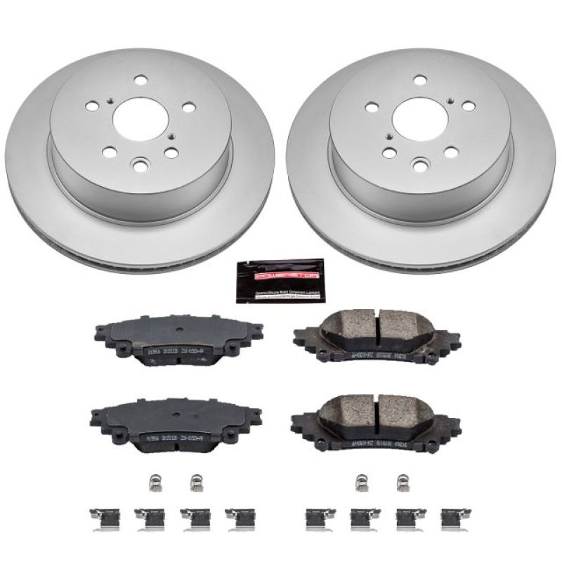 Lexus IS250 Brake Kit - Rear - PowerStop - Geomet Coated Rotors + Z17 Low-Dust Ceramic Pads - `14-`15