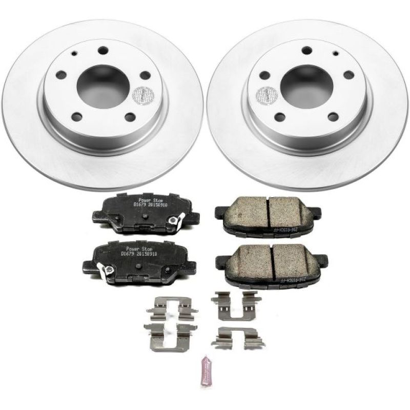 Mazda 3 Brake Kit - Rear - PowerStop - Genuine Geomet Coated Rotors + Z17 Low-Dust Ceramic Pads - `14-`16