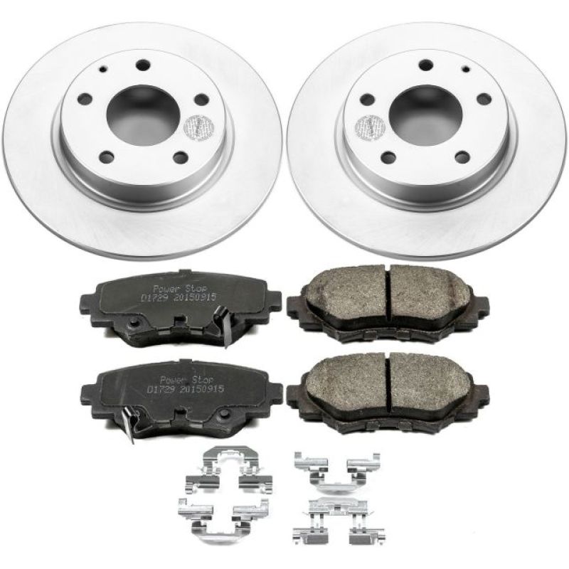Mazda 3 Brake Kit - Rear - PowerStop - Z17 Evolution Geomet Coated Rotors + Low-Dust Ceramic Pads - `14-`16