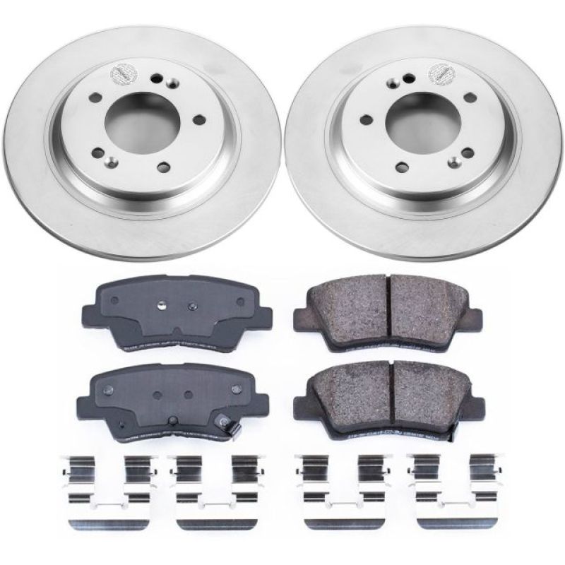 Hyundai Sonata Brake Kit - Rear - PowerStop - Z17 Evolution Geomet Coated Rotors + Low-Dust Ceramic Pads - 2015