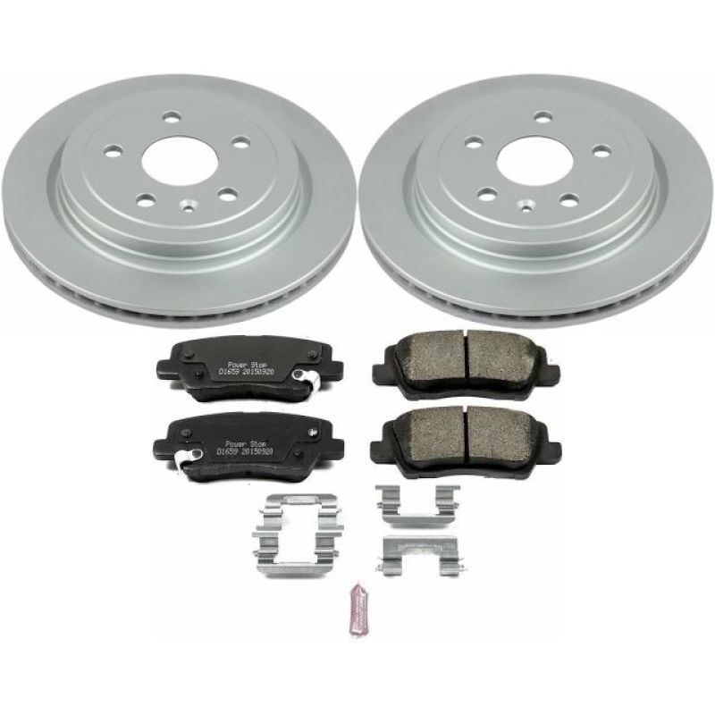 Cadillac CTS Brake Kit - Rear - PowerStop - Z17 Evolution Geomet Coated Rotors + Low-Dust Ceramic Pads - `14-`18