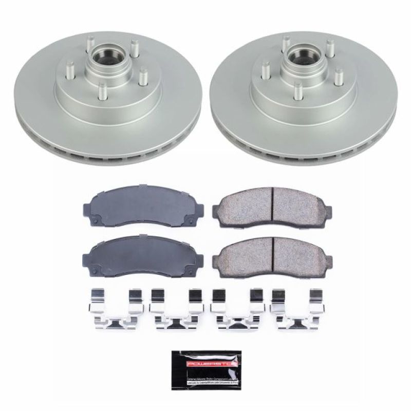 Ford Ranger Brake Kit - Front - PowerStop - Geomet Coated Rotors + Z17 Low-Dust Ceramic Pads - `10-`11