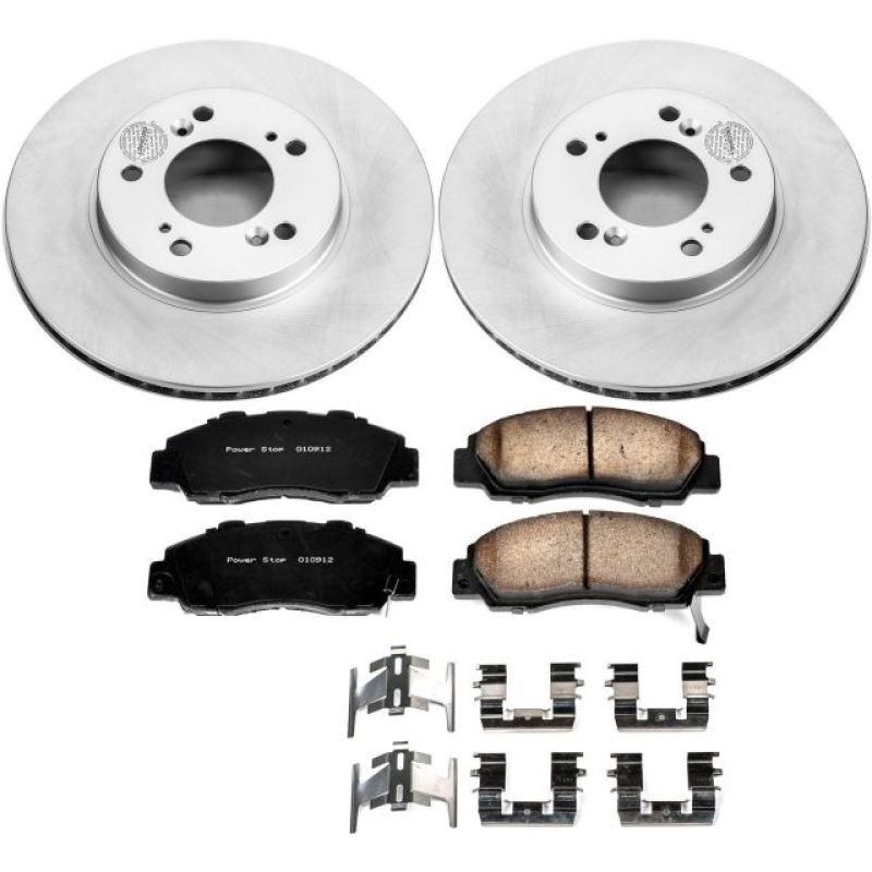 Acura Integra Brake Kit - Front - PowerStop - Geomet Coated Rotors + Z17 Ceramic Pads - `97-`01