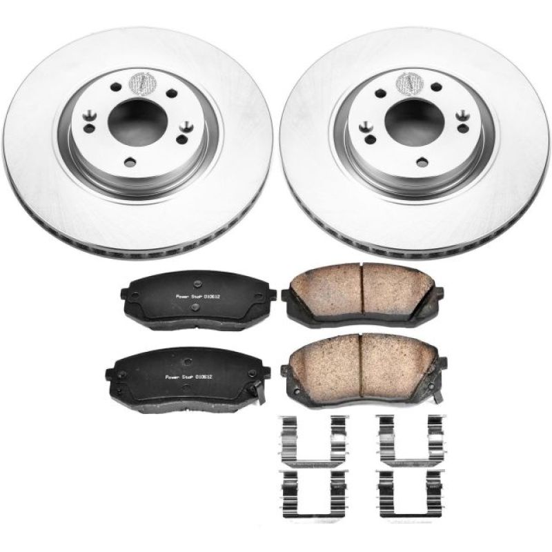 Hyundai Sonata Brake Kit - Front - PowerStop - Geomet Coated Rotors + Z17 Low-Dust Ceramic Pads - `15-`16
