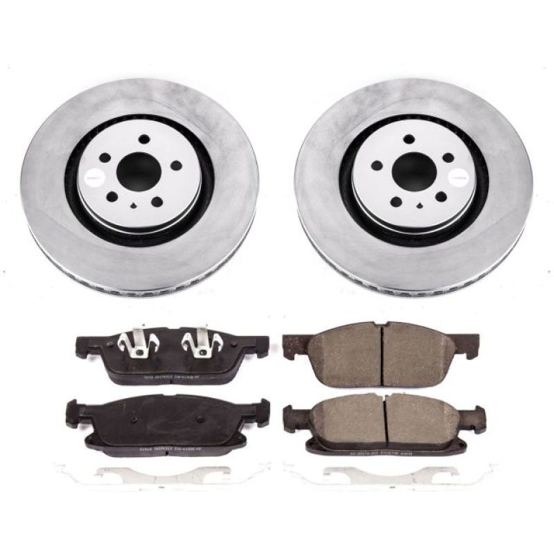 Ford Edge Brake Kit - Front - PowerStop - Geomet Coated Rotors + Z17 Low-Dust Ceramic Pads - `15-`19