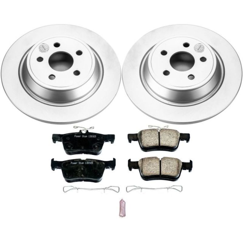 Ford Edge Brake Kit - Rear - PowerStop - Z17 Evolution Geomet Coated Rotors + Low-Dust Ceramic Pads - `15-`19