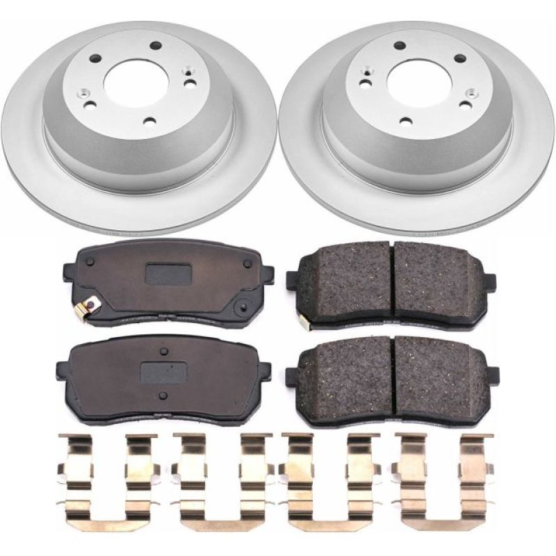 Kia Sedona Brake Kit - Rear - PowerStop - Z17 Evolution Geomet Coated Rotors + Z17 Low-Dust Ceramic Pads - `15-`19