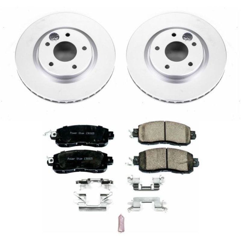 Nissan Leaf Brake Kit - Front - PowerStop - Genuine Geomet Rotor + Z17 Low-Dust Ceramic Pads - `14-`17 Nissan Leaf Brake Kit - Front - PowerStop - Genuine Geomet Rotor + Z17 Low-Dust Ceramic Pads - `14-`17
