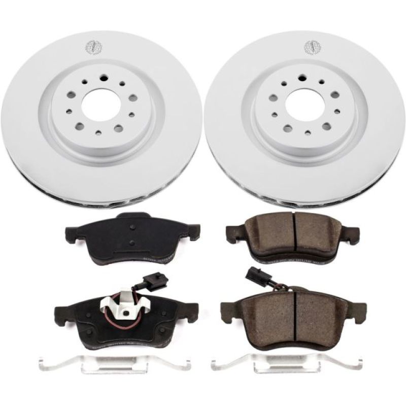 Ram ProMaster City Brake Kit - Front - PowerStop - Z17 Evolution Geomet Coated Rotors + Low-Dust Ceramic Pads - `15-`18