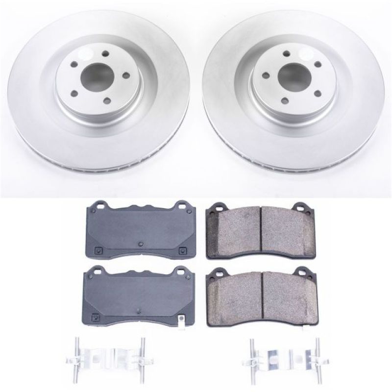 Ford Focus Brake Kit - Front - PowerStop - Genuine Geomet Coated Rotors + Z17 Low-Dust Ceramic Pads - `16-`18