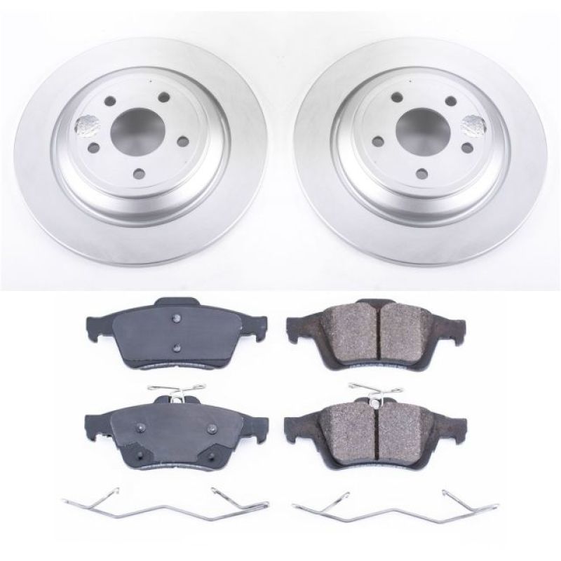 Ford Focus Brake Kit - Rear - PowerStop - Genuine Geomet Coated Rotors + Z17 Low-Dust Ceramic Pads - `16-`18